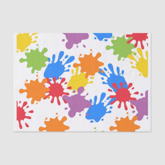 Papier Mousseline Art Paint Splash Anniversaire Tissus Papier papier (Recto)