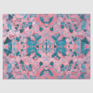 Papier Mousseline Art Tribal Vintage Blush Rose Texture Turquoise