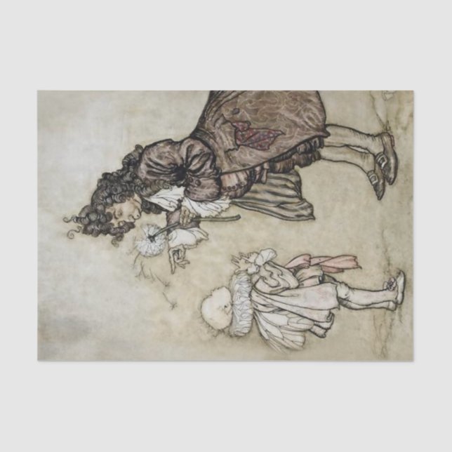 Papier Mousseline Arthur Rackham Art de "The Little White Bird" (Recto)
