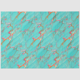 Papier Mousseline Artiste Découpage couleur marbrée Faux Turquoise