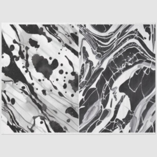 Papier Mousseline Artiste Noir Blanc Abstrait Marbre Texture 1d