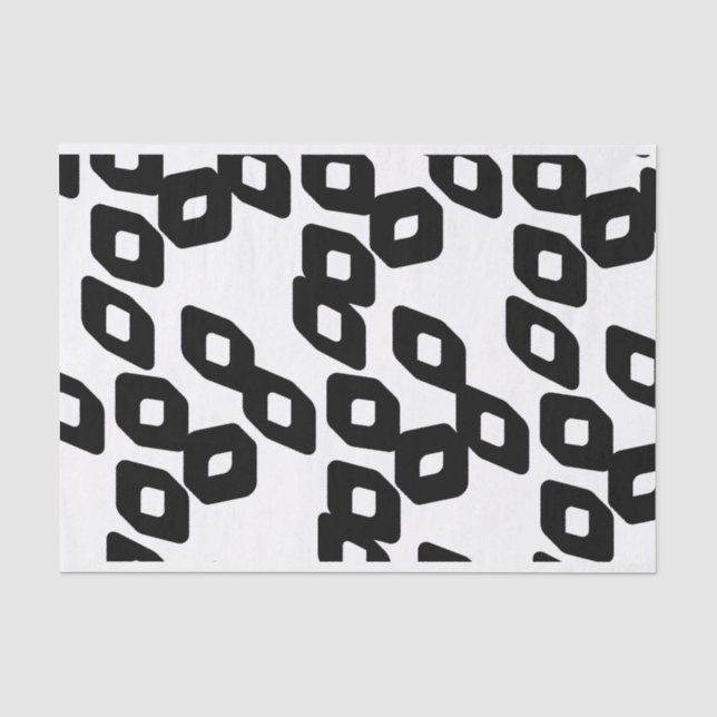 Papier Mousseline Artiste Noir Blanc Grand Diamant Motif Texture (Recto)
