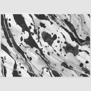 Papier Mousseline Artiste Noir Blanc Grand Marbre Abstrait 1h