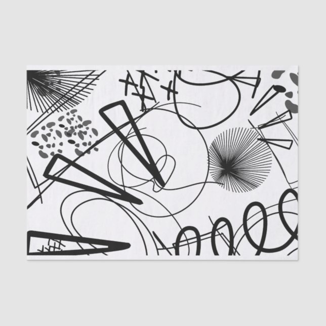 Papier Mousseline Artiste Noir Blanc Grand Triangle Texture circulai (Recto)