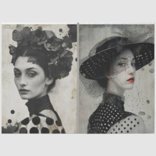 Papier Mousseline Artistes Mélange Média Noir Blanc Gros Visages