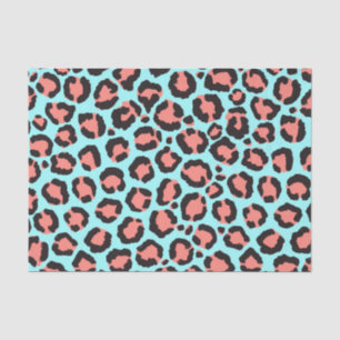 Papier Mousseline Artsy Trendy Coral Mint Turquoise Leopard Poster d