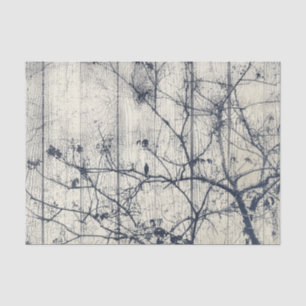 Papier Mousseline Artwork de Motif Botanique Noir et Blanc