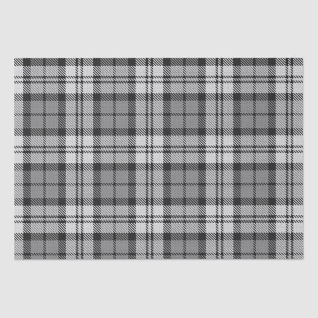 Papier Mousseline Ash Grey Blackwatch Campbell Tartan Plaid (Recto)