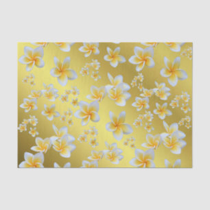 Papier Mousseline asiatique, jaune, blanc, fleur, brillant, or, flor