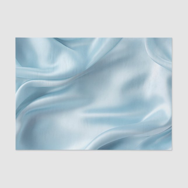 Papier Mousseline Assez Féminin Faux Satin Bleu Clair  (Recto)
