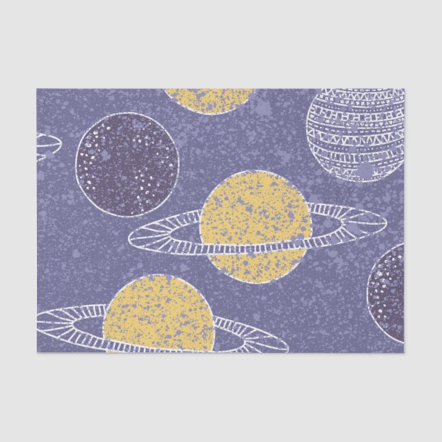 Papier Mousseline Astronomie du ciel bleu de la planète jaune (Recto)