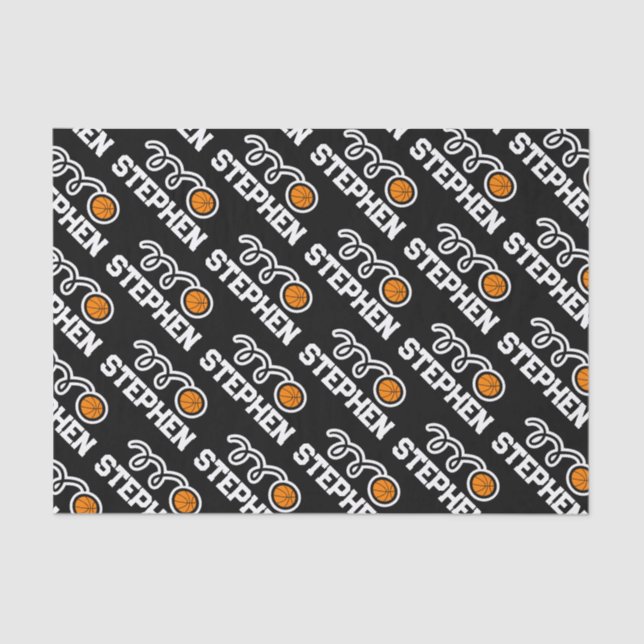Papier Mousseline Athlète de basket-ball pour enfants thème Annivers (Recto)