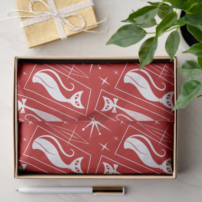 Papier Mousseline Atomique Star Cat MidCentury Moderne de Noël MCM T (Cadeau)