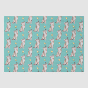 Papier Mousseline Atteinte de chats pour papillon jaune sur Turquois