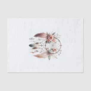 Papier Mousseline Attrape-rêves Bohème Cristal Fleur Plume