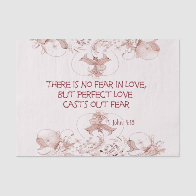 Papier Mousseline Aucune crainte dans des vers de bible d'amour (Recto)