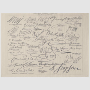 Papier Mousseline Autographes de personnages célèbres II Script