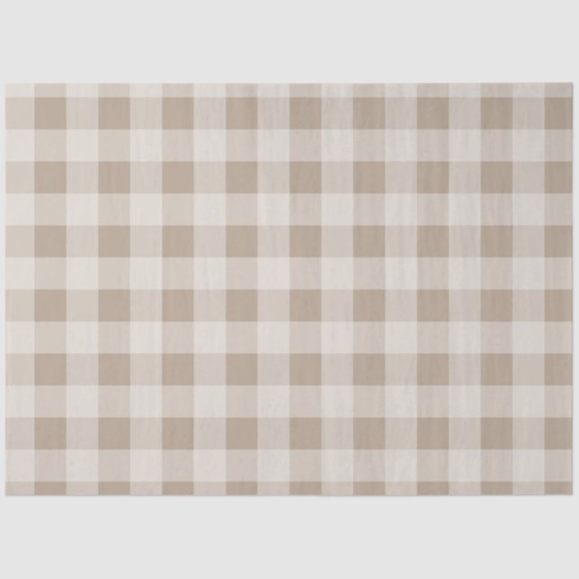 Papier Mousseline Automne automne Brown Taupe Plaid Motif (Recto)