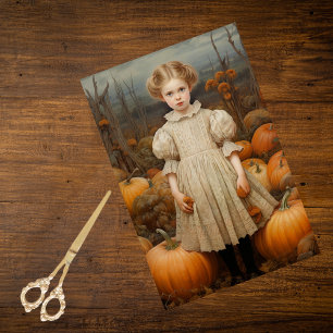 Papier Mousseline Automne Automne Citrouille Fille Thanksgiving Déco