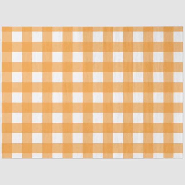 Papier Mousseline Automne Automne Orange Plaid Motif (Recto)