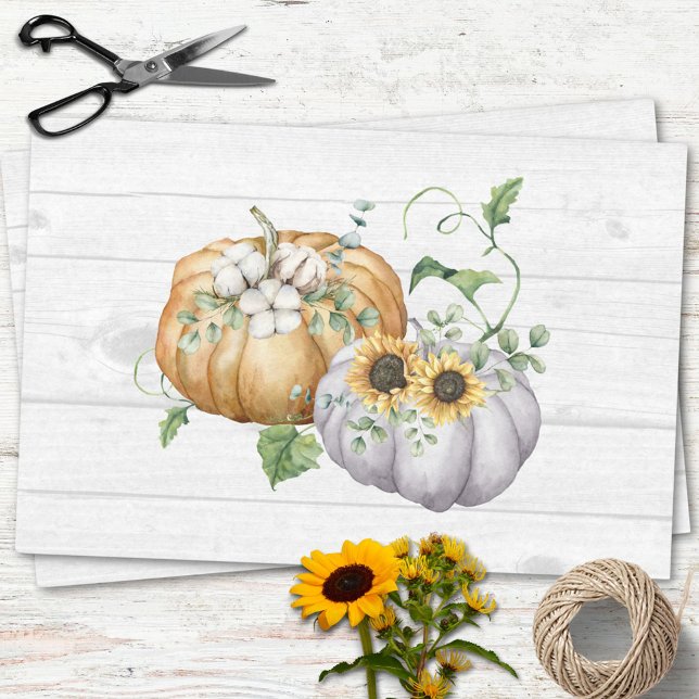 Papier Mousseline Automne Citrouille de la récolte de tournesol Déco (In situ)