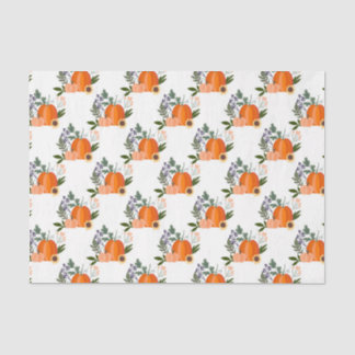Papier Mousseline Automne Citrouille (Design 43 série Jaune/Orange)