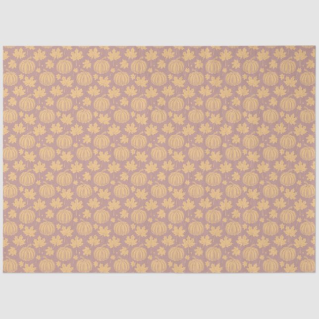 Papier Mousseline Automne citrouille et Feuille (Recto)