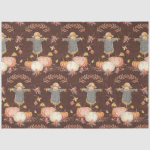 Papier Mousseline Automne Citrouille Harvest Automne Feuille Brown D