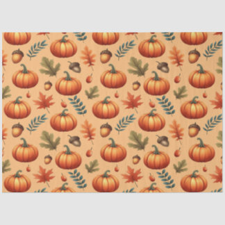 Papier Mousseline Automne Feuilles D'Automne Et Citrouille Motif san