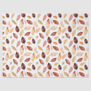 Papier Mousseline Automne Feuilles Terracotta Brown Boho Motif