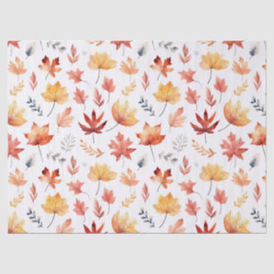 Papier Mousseline Automne Feuilles Terracotta Brown Boho Motif