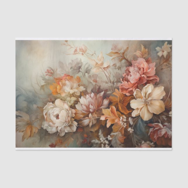 Papier Mousseline Automne Floral Thanksgiving Halloween Découpage (Recto)