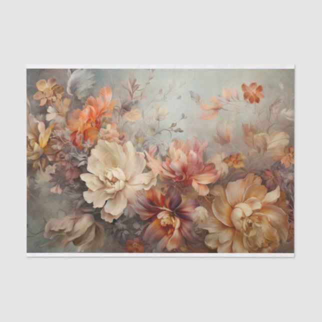 Papier Mousseline Automne Floral Thanksgiving Halloween Découpage (Recto)