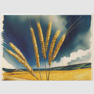 Papier Mousseline Automne Harvest Prairie Gold Tissu Paper