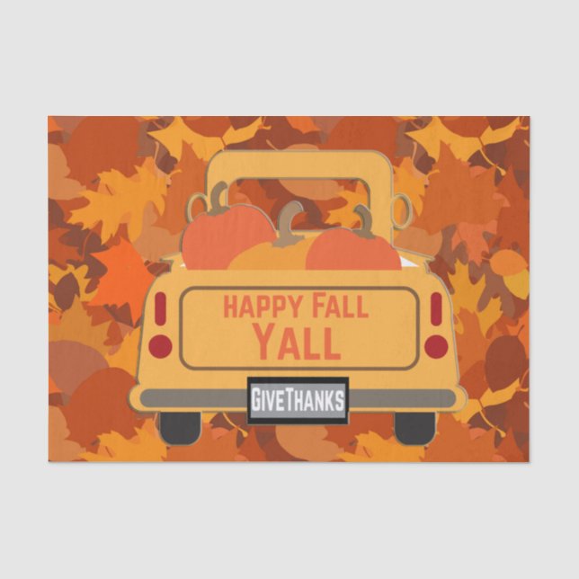 Papier Mousseline Automne heureux Yall - 1 (Recto)