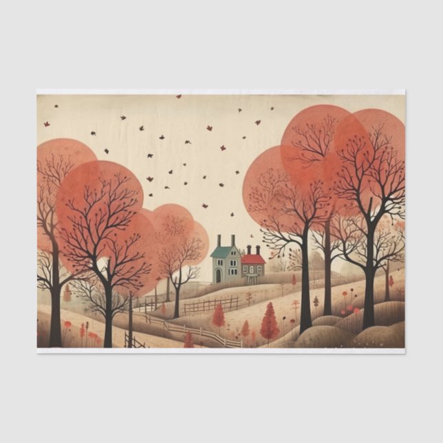 Papier Mousseline Automne lunaire victorien (Recto)