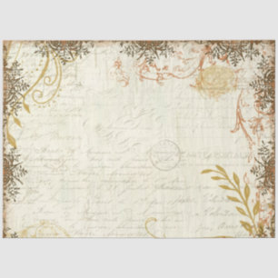 Papier Mousseline Automne Orange Mustard Ephémère Script Découpage A
