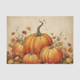 Papier Mousseline Automne Rustique Orange Citrouille