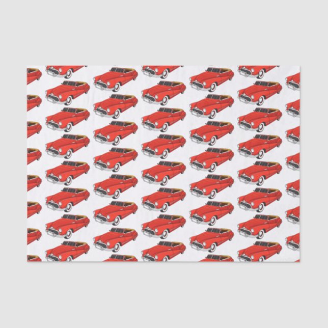 Papier Mousseline Automobile classique rouge 1948 (Recto)