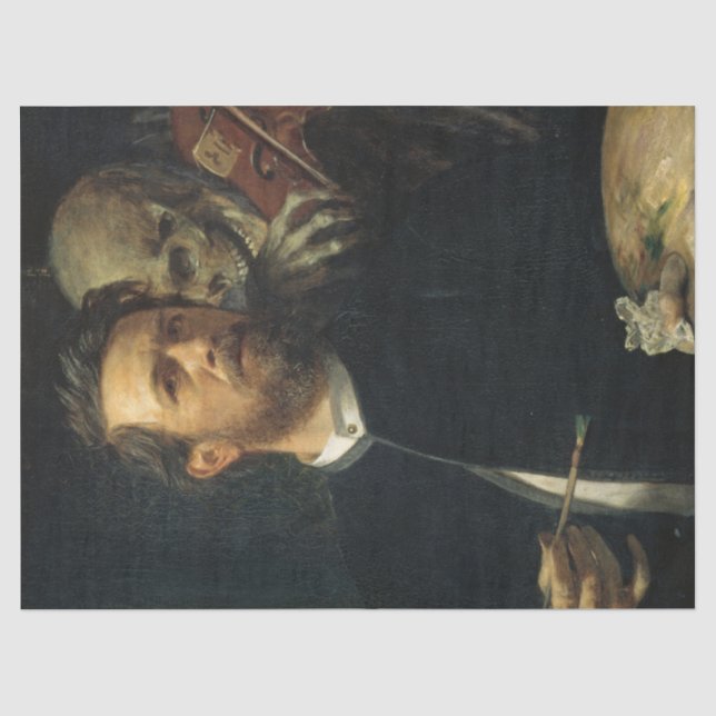Papier Mousseline Autoportrait avec la mort comme un violon (par Böc (Recto)