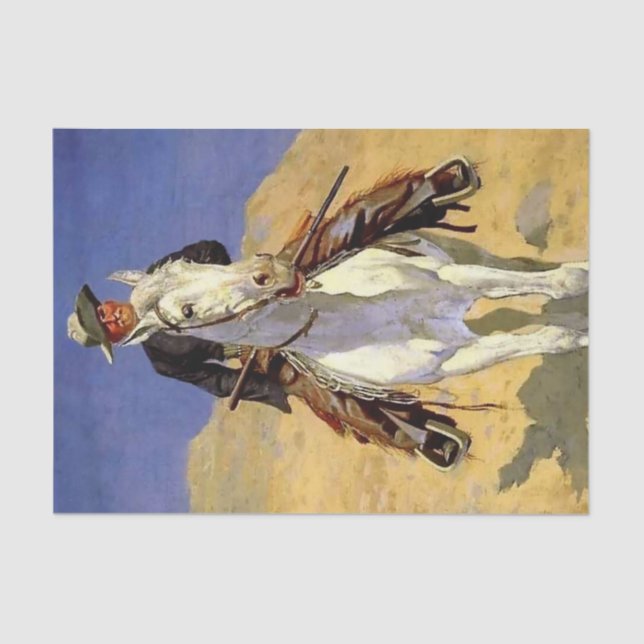 Papier Mousseline "Autoportrait sur un cheval" par Frederic Remingto (Recto)