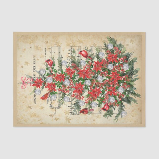 Papier Mousseline Autour de l'arbre de Noël papier de tissus (Recto)
