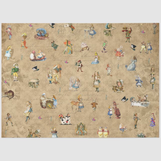 Papier Mousseline Autre Alice au pays des merveilles Conception de s (Recto)