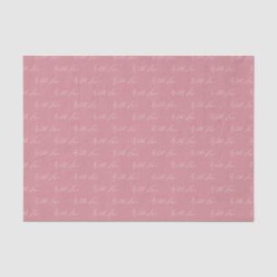 Papier Mousseline Avec Amour Élégante Calligraphie Mariage rose