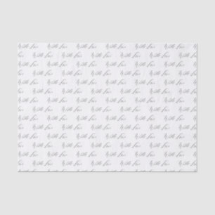 Papier Mousseline Avec Amour Élégante Calligraphie Noir Blanc Cadeau