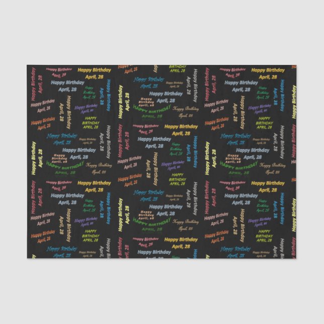 Papier Mousseline Avril, 28 Anniversaire Tissue Paper (Recto)