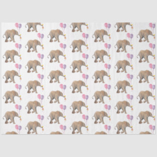 Papier Mousseline Baby Elephant pink & violet balloon Tissue Paper