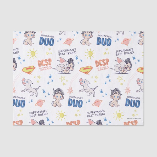 Papier Mousseline Baby Krypto & Superman Motif (Recto)