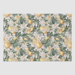 Papier Mousseline Baby shower d'aquarelle florale Citrus Lemon