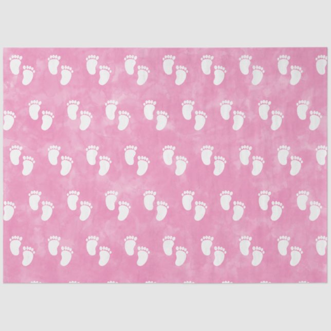Papier Mousseline Baby shower d'aquarelle rose Empreinte Motif (Recto)